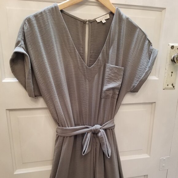 Mystree Jade Green Pantsuit Romper Overalls w/ Pocket & Belt - Picture 3 of 7